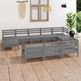 Gartenmöbel-Set 10-teilig aus massivem grauem Kiefernholz von vidaXL, Gartensets - Ref: Foro24-3083386, Preis: 405,45 €, Raba...