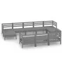 Garden furniture set 10 pieces solid gray pine wood by vidaXL, Garden sets - Ref: Foro24-3083386, Price: 405,45 €, Discount: %