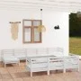 Gartenmöbel-Set 11-teilig aus massivem weißem Kiefernholz von vidaXL, Gartensets - Ref: Foro24-3083390, Preis: 607,73 €, Raba...