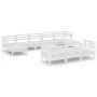 Gartenmöbel-Set 11-teilig aus massivem weißem Kiefernholz von vidaXL, Gartensets - Ref: Foro24-3083390, Preis: 607,73 €, Raba...