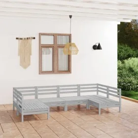 Gartenmöbel-Set 6-teilig aus massivem weißem Kiefernholz von vidaXL, Gartensets - Ref: Foro24-3083395, Preis: 302,83 €, Rabat...