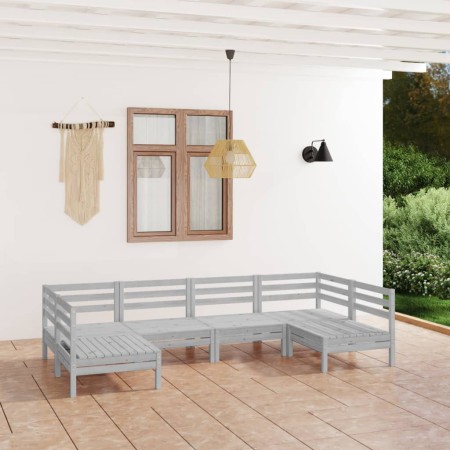 Gartenmöbel-Set 6-teilig aus massivem weißem Kiefernholz von vidaXL, Gartensets - Ref: Foro24-3083395, Preis: 311,08 €, Rabat...