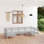 Gartenmöbel-Set 6-teilig aus massivem weißem Kiefernholz von vidaXL, Gartensets - Ref: Foro24-3083395, Preis: 311,08 €, Rabat...