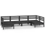 6-teiliges Gartenmöbel-Set aus massivem Kiefernholz schwarz von vidaXL, Gartensets - Ref: Foro24-3083398, Preis: 313,55 €, Ra...