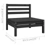 6-teiliges Gartenmöbel-Set aus massivem Kiefernholz schwarz von vidaXL, Gartensets - Ref: Foro24-3083398, Preis: 313,55 €, Ra...