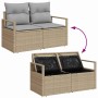 Conjunto de sofá de jardín 9 pcs Beige y gris 55 x 55 x 37 cm
