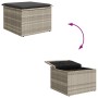 Conjunto de sofá de jardín con cojín 4 pcs Gris Claro