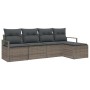 Conjunto de sofá de jardín con cojín 5 pcs Gris