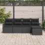 Conjunto de sofá de jardín con cojín 5 pcs Negro