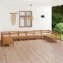 Gartenmöbel-Set 10-teilig aus massivem, honigbraunem Kiefernholz von vidaXL, Gartensets - Ref: Foro24-3083427, Preis: 508,15 ...