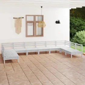 Gartenmöbel-Set 10-teilig aus massivem weißem Kiefernholz von vidaXL, Gartensets - Ref: Foro24-3083425, Preis: 498,42 €, Raba...