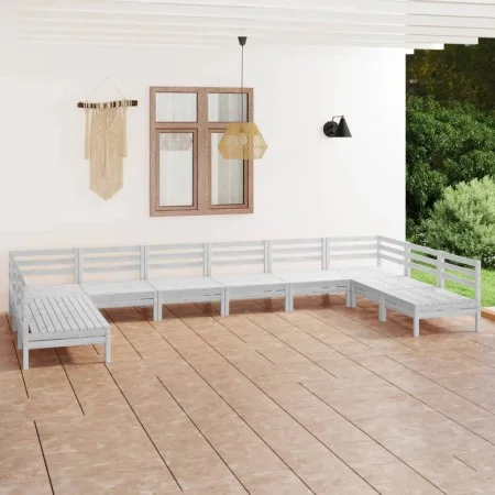 Gartenmöbel-Set 10-teilig aus massivem weißem Kiefernholz von vidaXL, Gartensets - Ref: Foro24-3083425, Preis: 498,42 €, Raba...