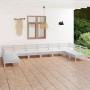 Gartenmöbel-Set 10-teilig aus massivem weißem Kiefernholz von vidaXL, Gartensets - Ref: Foro24-3083425, Preis: 519,15 €, Raba...