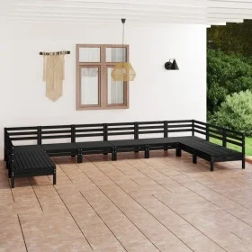 Garden furniture set 10 pieces solid black pine wood by vidaXL, Garden sets - Ref: Foro24-3083428, Price: 508,15 €, Discount: %