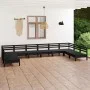 Gartenmöbel-Set 10-teilig aus massivem schwarzem Kiefernholz von vidaXL, Gartensets - Ref: Foro24-3083428, Preis: 508,15 €, R...