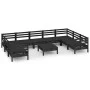 Garden furniture set 10 pieces solid black pine wood by vidaXL, Garden sets - Ref: Foro24-3083543, Price: 515,93 €, Discount: %