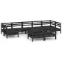 10-teiliges Gartenmöbel-Set aus massivem Kiefernholz schwarz von vidaXL, Gartensets - Ref: Foro24-3083483, Preis: 515,93 €, R...