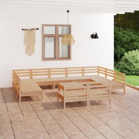 Juego de muebles de jardín 12 piezas madera maciza de pino de vidaXL, Conjuntos de jardín - Ref: Foro24-3083449, Precio: 485,...