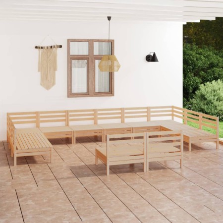 Gartenmöbel-Set 12-teilig aus massivem Kiefernholz von vidaXL, Gartensets - Ref: Foro24-3083454, Preis: 507,27 €, Rabatt: %