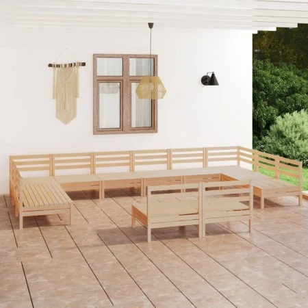 Juego de muebles de jardín 12 piezas madera maciza de pino de vidaXL, Conjuntos de jardín - Ref: Foro24-3083454, Precio: 485,...