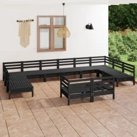 Garden furniture set 12 pieces solid black pine wood by vidaXL, Garden sets - Ref: Foro24-3083498, Price: 624,72 €, Discount: %