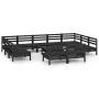Juego de muebles de jardín 12 pzas madera maciza de pino negro de vidaXL, Conjuntos de jardín - Ref: Foro24-3083453, Precio: ...