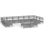 Garden furniture set 12 pieces solid gray pine wood by vidaXL, Garden sets - Ref: Foro24-3083496, Price: 673,95 €, Discount: %