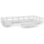 12-teiliges Gartenmöbel-Set aus massivem Kiefernholz weiß von vidaXL, Gartensets - Ref: Foro24-3083495, Preis: 603,31 €, Raba...
