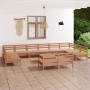 Garden furniture set 13 pieces solid pine wood honey brown by vidaXL, Garden sets - Ref: Foro24-3083462, Price: 658,11 €, Dis...