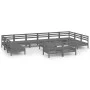 Garden furniture set 13 pieces solid gray pine wood by vidaXL, Garden sets - Ref: Foro24-3083501, Price: 615,42 €, Discount: %