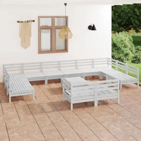 Gartenmöbel-Set 13-teilig aus massivem weißem Kiefernholz von vidaXL, Gartensets - Ref: Foro24-3083500, Preis: 683,20 €, Raba...