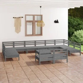 Gartenmöbel-Set 13-teilig aus massivem grauem Kiefernholz von vidaXL, Gartensets - Ref: Foro24-3083461, Preis: 650,12 €, Raba...