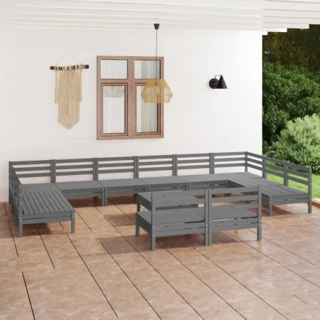 Gartenmöbel-Set 13-teilig aus massivem grauem Kiefernholz von vidaXL, Gartensets - Ref: Foro24-3083461, Preis: 650,12 €, Raba...