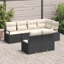 Conjunto de sofá de jardín con cojín 7 pcs Negro y crema