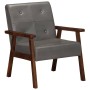 Sillón de cuero auténtico gris
