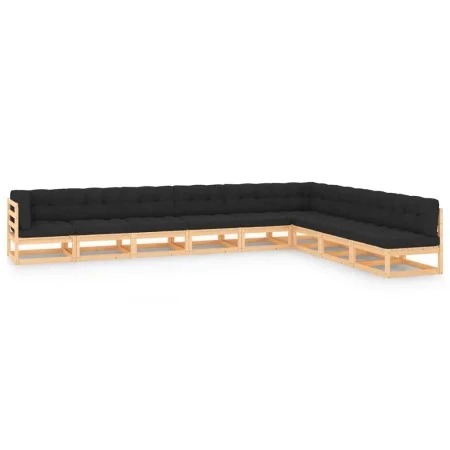 Garden furniture 9 pieces and anthracite cushions solid pine wood by vidaXL, Garden sets - Ref: Foro24-3083899, Price: 828,68...