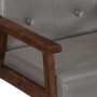 Sillón de cuero auténtico gris