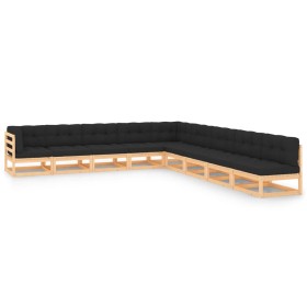 Garden furniture 9 pieces and anthracite cushions solid pine wood by vidaXL, Garden sets - Ref: Foro24-3083903, Price: 825,46...