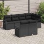 Conjunto de sofá de jardín con cojín 7 pcs Negro