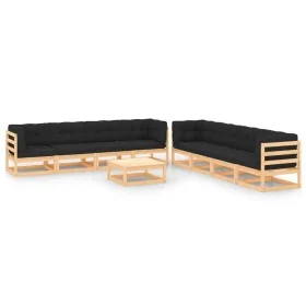 Garden furniture 9 pieces and anthracite cushions solid pine wood by vidaXL, Garden sets - Ref: Foro24-3083868, Price: 789,90...
