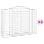 Gabion baskets 6 pcs arch shape iron 200x50x140/160 cm by vidaXL, Pots and planters - Ref: Foro24-3145686, Price: 683,02 €, D...