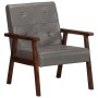 Sillón de cuero auténtico gris