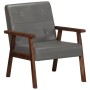 Sillón de cuero auténtico gris
