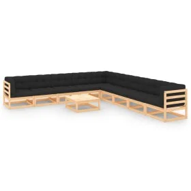 Garden furniture 10 pcs anthracite cushions solid pine wood by vidaXL, Garden sets - Ref: Foro24-3083842, Price: 863,30 €, Di...