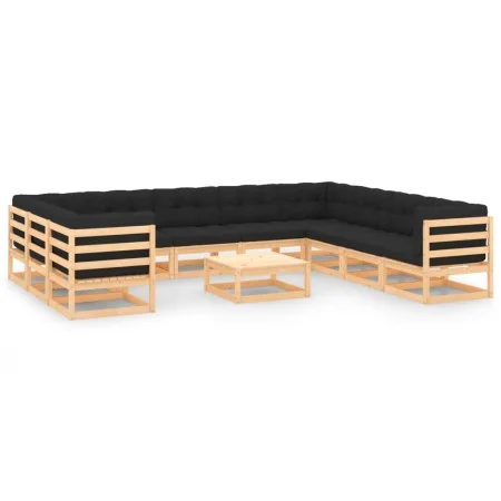 Gartenmöbel 11 Stk. Kissen anthrazit massives Zirbenholz von vidaXL, Gartensets - Ref: Foro24-3083874, Preis: 956,83 €, Rabat...
