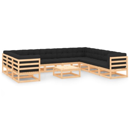 Gartenmöbel 11 Stk. Kissen anthrazit massives Zirbenholz von vidaXL, Gartensets - Ref: Foro24-3083874, Preis: 966,44 €, Rabat...
