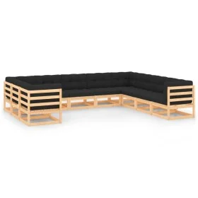 Garden furniture 10 pcs anthracite cushions solid pine wood by vidaXL, Garden sets - Ref: Foro24-3083873, Price: 908,02 €, Di...