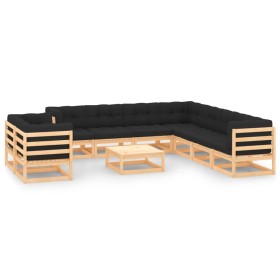 Garden furniture 10 pcs anthracite cushions solid pine wood by vidaXL, Garden sets - Ref: Foro24-3083856, Price: 847,00 €, Di...
