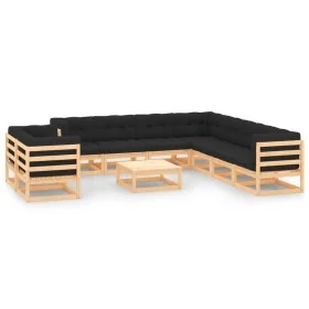 Garden furniture 10 pcs anthracite cushions solid pine wood by vidaXL, Garden sets - Ref: Foro24-3083856, Price: 839,45 €, Di...
