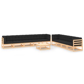 Garden furniture 10 pcs anthracite cushions solid pine wood by vidaXL, Garden sets - Ref: Foro24-3083870, Price: 833,94 €, Di...